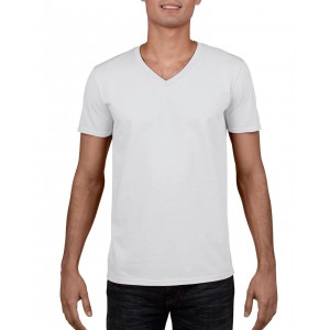 Gildan SoftStyle férfi V-nyakú póló, White, L