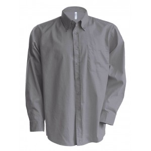 Kariban Easy Care hosszúujjú ing, Oxford Silver, L