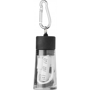 Bluetooth fülhallgató tartóval, fekete