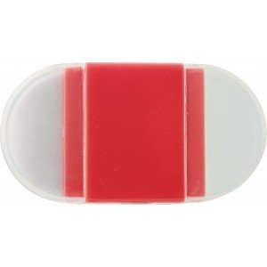 Ceruzahegyező radírral, piros