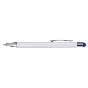 Érintős golyóstoll kék tollbetéttel, fehér/kobaltkék