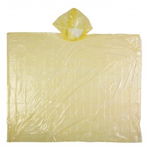 Esőkabát, poncho, átlátszó, sárga