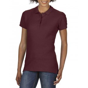Gildan Premium női duplapiké póló, Maroon, 2XL