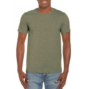 Gildan SoftStyle férfi póló, Heather Military Green, XL
