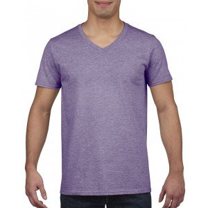 Gildan SoftStyle férfi V-nyakú póló, Heather Purple, S