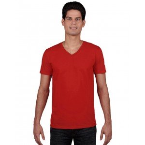 Gildan SoftStyle férfi V-nyakú póló, Red, XL