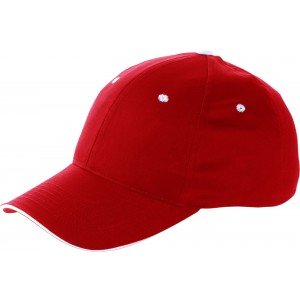 Hill 6 paneles tépőzáras baseballsapka, piros