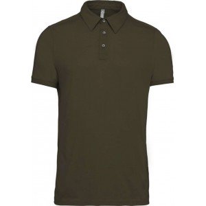 Kariban férfi galléros pamutpóló, Light Khaki, XL