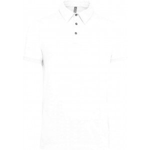 Kariban férfi galléros pamutpóló, White, 2XL
