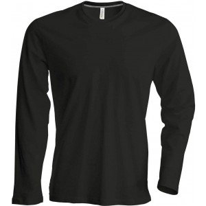 Kariban férfi hosszúujjú póló, Black, 2XL