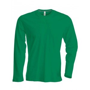Kariban férfi hosszúujjú póló, Kelly Green, 4XL