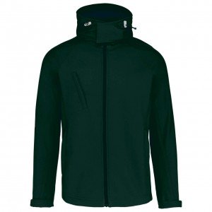 Kariban férfi kapucnis softshell dzseki, Bottle Green, 3XL