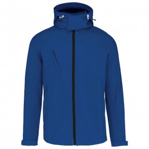 Kariban férfi kapucnis softshell dzseki, Dark Royal Blue, L