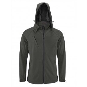 Kariban férfi kapucnis softshell dzseki, Titanium, 4XL