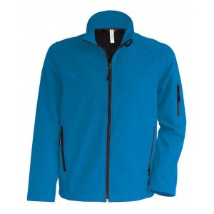 Kariban férfi softshell dzseki, Aqua Blue, 2XL