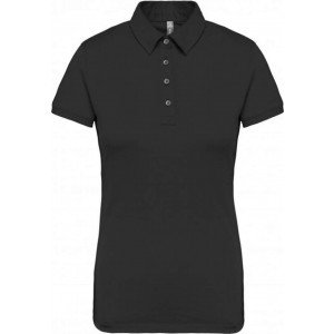 Kariban női galléros pamutpóló, Black, XL