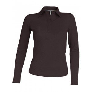 Kariban női hosszúujjú piképóló, Chocolate, 3XL