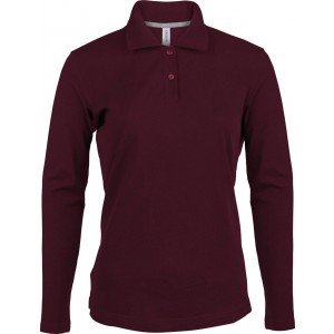 Kariban női hosszúujjú piképóló, Wine, 2XL
