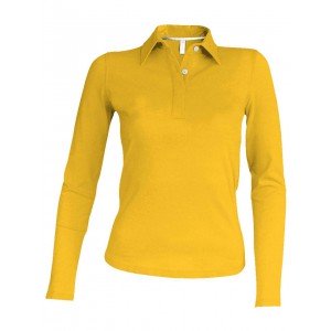 Kariban női hosszúujjú piképóló, Yellow, 3XL