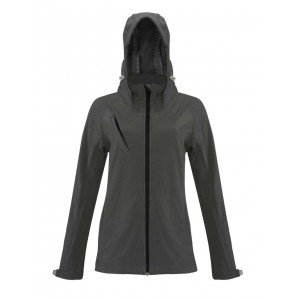 Kariban női kapucnis softshell dzseki, Titanium, 3XL