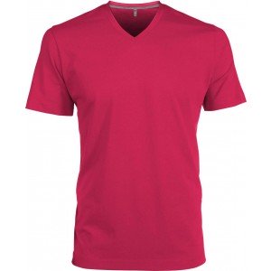 Kariban V-nyakú férfipóló, Fuchsia, XL