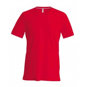 Kariban V-nyakú férfipóló, Red, 2XL