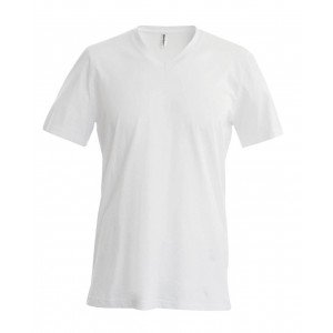 Kariban V-nyakú férfipóló, White, XL