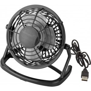 Műanyag asztali ventilátor USB csatlakozóval, fekete