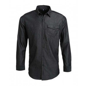 Premier férfi farmer ing, Black Denim, XL