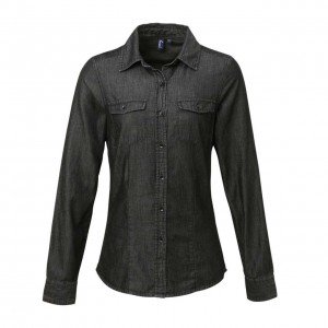 Premier női farmer ing, Black Denim, L