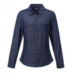 Premier női farmer ing, Indigo Denim, 2XL