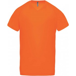 ProAct Férfi V-nyakú sportpóló, Fluorescent Orange, XS