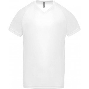 ProAct Férfi V-nyakú sportpóló, White, XS