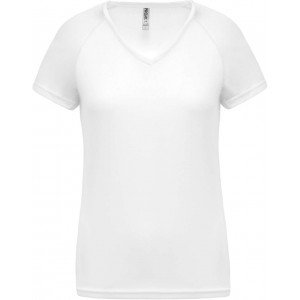 ProAct Női V-nyakú sportpóló, White, XL