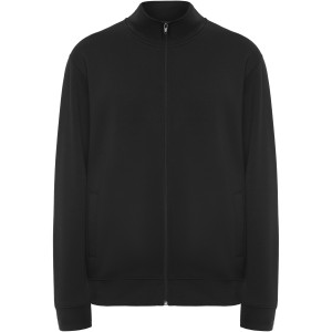 Roly Ulan uniszex cipzáros pulóver, Solid black, L