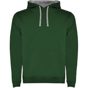 Roly Urban férfi kapucnis pulóver, Bottle green, Marl Grey, L