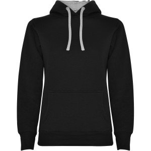 Roly Urban női kapucnis pulóver, Solid black, Marl Grey, S