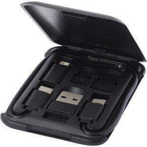 Savvy moduláris töltőkábel telefontartóval, fekete