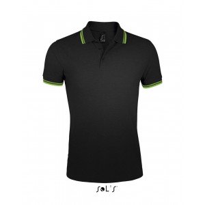 Sols Pasadena férfi piképóló, Black/Lime, 2XL