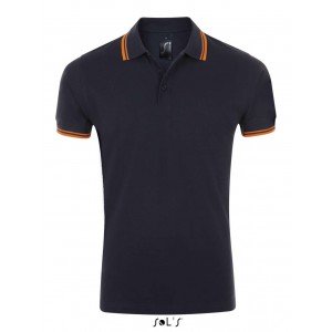 Sols Pasadena férfi piképóló, French Navy/Neon Orange, XL