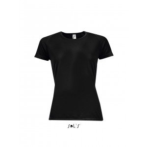 Sols Sporty raglánujjas női póló, Black, S