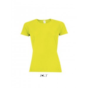 Sols Sporty raglánujjas női póló, Neon Yellow, S